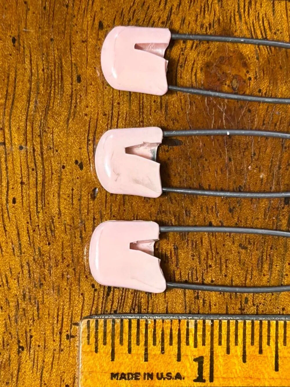 Vintage Pink Diaper Safety Pins - Set of 4